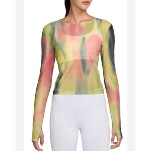 Nike Dri Fit Womens XL Mesh Sheer Artist Collection Long Sleeve Top